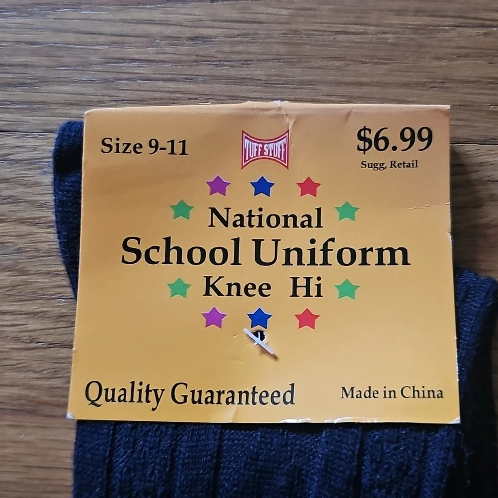 Bundle of 3 Pair Blue & Black Knee High Women's Socks Shoe Size 9-11 NWT
